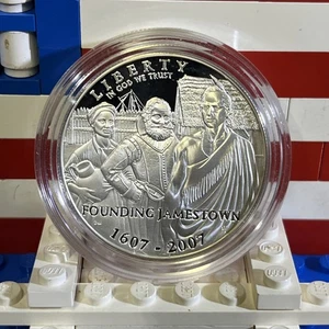 2007-P Founding Jamestown Silver Dollar Proof US Mint $1 Commemorative - Picture 1 of 4