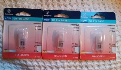 3 Frosted Westinghouse 40W G9 Base Dimmable Bulbs G79 - Image 1 of 2