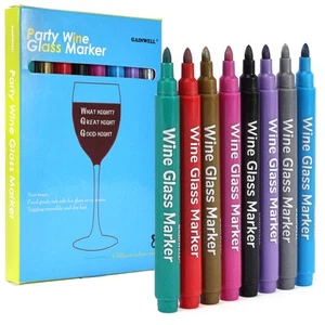 GAINWELL Metall Weinglas Marker - 8er Pack Lebensmittelecht Ungiftig Weinglas - Bild 1 von 9