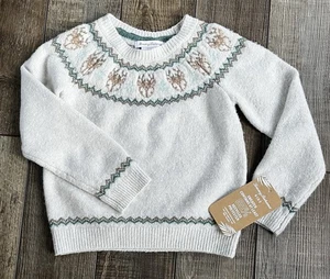 Tommy Bahama Kinder Fair Isle Rentier Weihnachten nordischer Pullover Größe 4T neu mit Etikett - Bild 1 von 4
