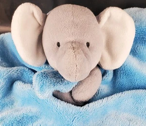 Carter's 2014 Elephant Baby Security Blanket Lovey Plush Rattle Satin Trim - EUC - Picture 1 of 12