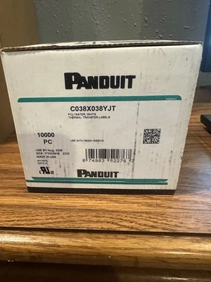  PANDUIT Polyester White Thermal Transfer Labels C038X038YJT (10000 pc) - Image 1 of 2