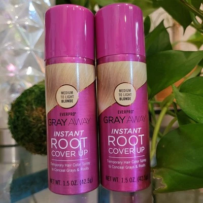 Pacote com 2 Ever Pro Gray Away Instant Root Cover Up temporário loiro médio a claro - Imagem 1 de 4