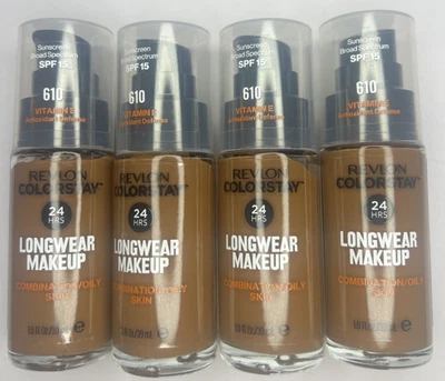 (4ct) Revlon ColorStay Foundation Combination/Oily Skin 610 Espresso NEW - Image 1 of 3
