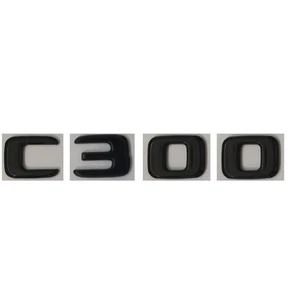  ABS Flat Glossy Black C300 Letters Emblem Badge Replaces with C Class Side  - Picture 1 of 1