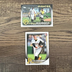 Paul Skenes 2024 Topps Update #US160/2025 Bowman Pittsburgh Pirates 2-Card Lot - Bild 1 von 5