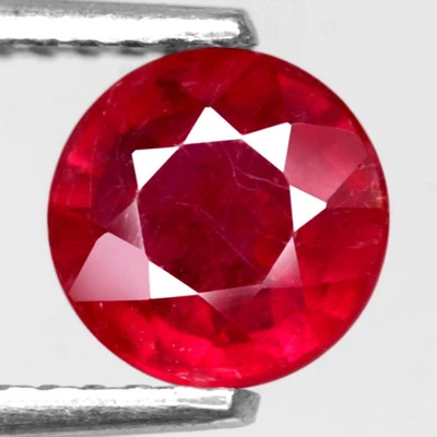 1.34Ct. Natural Gemstone Ruby Top Red Round Madagascar Beautiful Sparkles Color! - Image 1 of 4