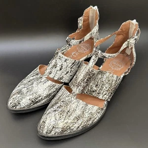 Jeffrey Campbell Ibiza Carina T-Riemen gesprenkeltes Leder spitz zulaufend Sandalen Größe 8 - Bild 1 von 18