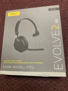 Jabra Evolve2 65 MS Wireless Headset mit Link380c, Mono, Schwarz, USB-C - Bild 1 von 3