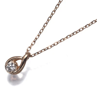  Necklace Diamond Solitaire Teardrop 18K 750 Rose Gold  - Image 1 of 4