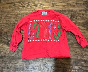 Mis Tee V-Us Candy Cane Shirt Size XS Red Long Sleeve Youth - Picture 1 of 2