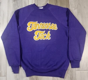 Sudadera vintage Tennessee Tech mediana deletreada cuello redondo polar años 90 80 - Imagen 1 de 8