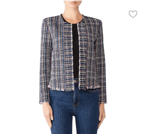 VETEMENTS Giacca IRO tweed frange aperta davanti donna piccola Inspo Blair Waldorf Gossip ragazza