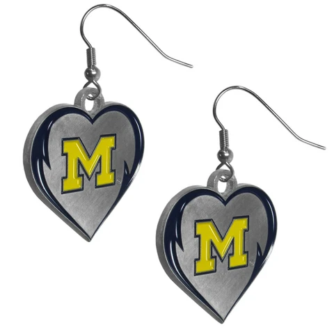 Michigan Wolverines NCAA Heart Dangle Earrings FREE SHIP Cover