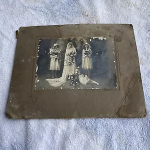CDV Cabinet Studio Card Photograph Art c1870s Wedding Bride Bridal Party Floral - Picture 1 of 2