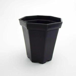 4pcs/Lot Smal Plastic Octagon Flower Pot Modern Home Office Desk Decorative Pots - Picture 1 of 11