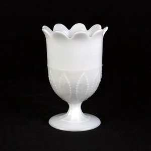 Bryce Walker Birch Leaf White Spooner, Antique Milk Glass 1870 EAPG 5 1/4" - Picture 1 of 5