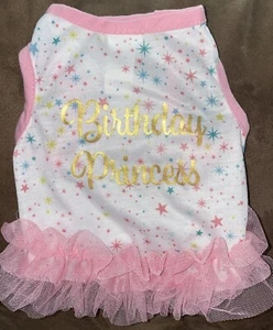 XS DOG/CAT BIRTHDAY PRINCESS DRESS PINK W/confetti - Picture 1 of 3