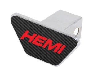 HEMI CARBON FIBER CHROME METAL HITCH COVER - Foto 1 di 4