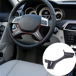 Matte Black Interior Steering Wheel Cover Trim For Benz C Class W204 2011-13 US - Bild 1 von 8