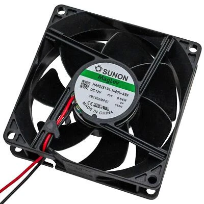Fan 12V DC 0,48W 80x80x25mm 40,6m³/h 2000U/Min 40,6m³/h Sunon HA80251V41000UA99 - Image 1 of 4