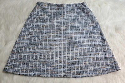 Falda Margaret M Mujer Grande a Cuadros Texturizada Forrada Azul Claro Lápiz Línea A ZZ-7 Foto 1 de 4