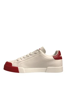 DOLCE & GABBANA Zapatos Cuero Blanco Logo Portofino Tenis EU39.5/US6.5 750usd - Imagen 1 de 8