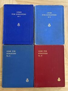 Lot Of 4 Gems For Songsters No. 4, 5, 6, & 8. Song Books The Salvation Army HB