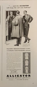 1941 Alligator Waterproof Rainwear coat Vintage ad appearance insurance - Picture 1 of 2