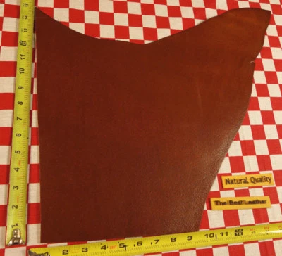 HORWEEN COPPER TAN FLESH SIDE 5 OZ. LEATHER PIECE, 18" x 16",  NAT. QLTY - Image 1 of 4