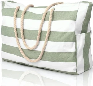 Large Beach Tote Bag for Women, Waterproof and Sandproof, Zippered Swim Pool Bag - Picture 1 of 4