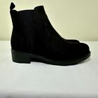 Dream Pairs Women's Isabella Ankle Boots Size 6 Black Faux Suede Slip On Lined