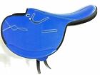 PREMIUM SYNTHETIC RACING HORSE  SADDLE EXERCISE LIGHT WEIGHT BLUE COLOR 16''