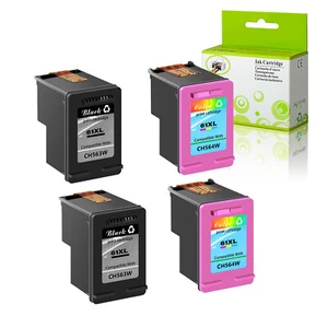Kompatybilny z 61XL HP Officejet 4630 4635 4636 4PK czarny kolor wkład atramentowy - Zdjęcie 1 z 24