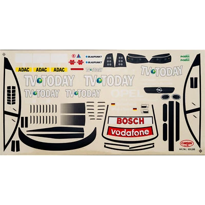 Hoja de calcomanías 1:10 Opel Astra V8 TV Today Winkelhock Nº8 DTM 2002 Carson 69188 Foto 1 de 2