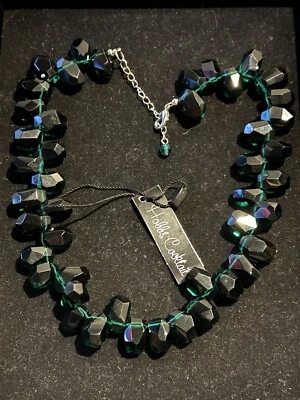 Stunning Hobbs Green Glass Statement Necklace - Image 1 of 4