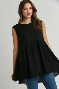 Umgee Plus Size Swiss Dot Jacquard Tiered Midi Dress 100% Cotton, Flowy - Picture 1 of 3