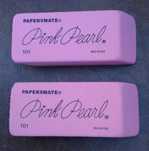 Paper Mate Pink Pearl 101 Eraser, Large, 2 Count - Picture 1 of 3