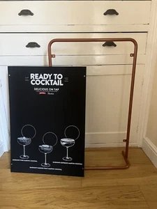 Smirnoff vodka / Gordons gin freestanding metal fram cocktail board - Picture 1 of 3