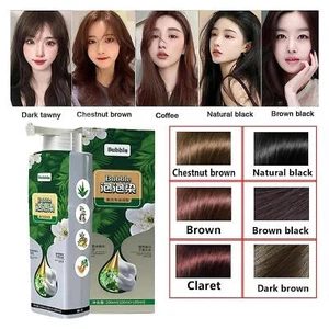 New Lazy Bubble Hair Dye Plant Essence Hair Color Cream Hair Dye Shampoo 200 ml - Picture 1 of 17