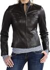 NEW Women's Genuine Lambskin Leather Jackets High Quality Stylish Slim Fit Black
