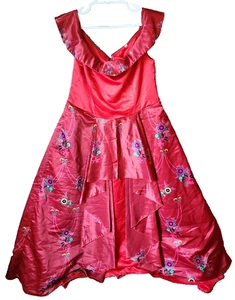 Elena Of Avalor Adult Women's Sleeveless Ball Gown Dress Costume Cosplay Red XL - Picture 1 of 10