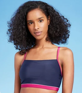 Women's Longline Square Neck Bikini Top - All in Motion - Multicolor - S - S118 - Picture 1 of 5