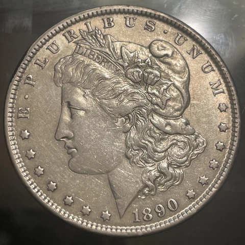 1890-P Morgan Silver Dollar $1 AU About Uncirculated Cover