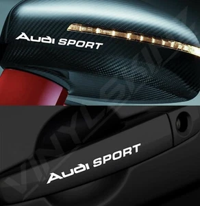4 adesivi decalcomanie maniglia/specchietto retrovisore Audi Sport logo premium fusione quattro RS - Foto 1 di 5