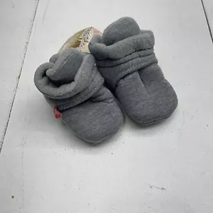 Babelvit Gray Jersey Fleece Newborn Winter Ankle Crib Bootie Shoes Size 0-6 M - Picture 1 of 6