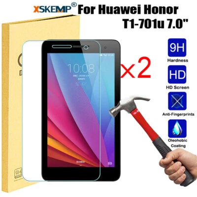 2Pcs Huawei Honor T1-701U 7.0 MediaPad Tablet Tempered Glass Screen Protector - Image 1 of 4