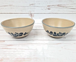 Vintage Pfaltzgraff Folk Art Stoneware 6" Nesting Mixing Bowl # 456 Set of 2 - Picture 1 of 12