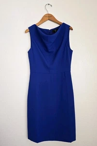 NWT J Crew Gorgeous Chic Dress Blue Lined Fitted Business Formal Sz 4 Sleeveless - Picture 1 of 12