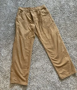 Carhartt Hose Herren 34 x 30 dunkelkhaki robust Flex lockere Passform Canvas Utility Arbeit - Bild 1 von 5